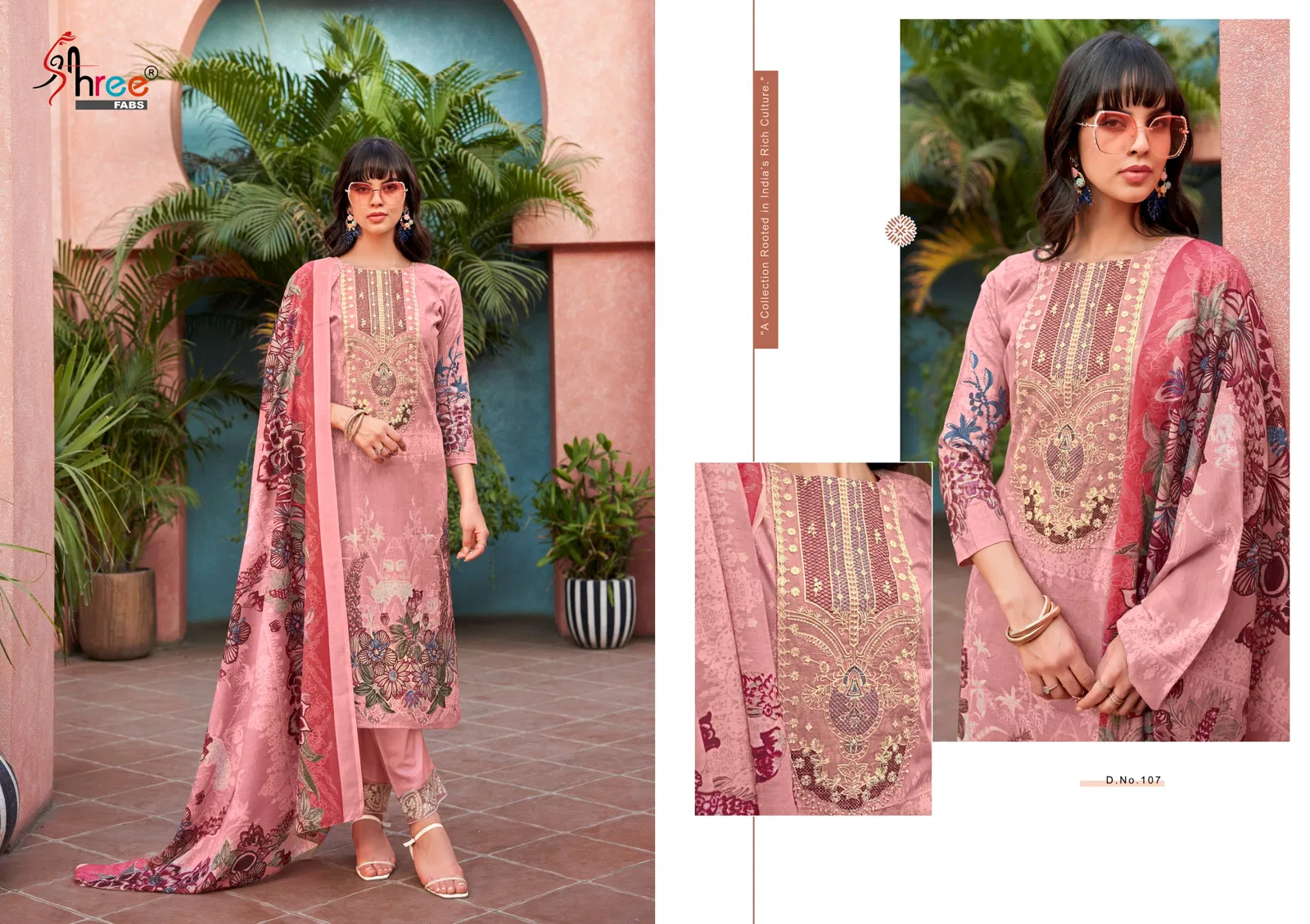 Mashaal Emb Lawn Colletion Vol 1 By Shree Fabs Cotton Salwar Suits Exporters In India